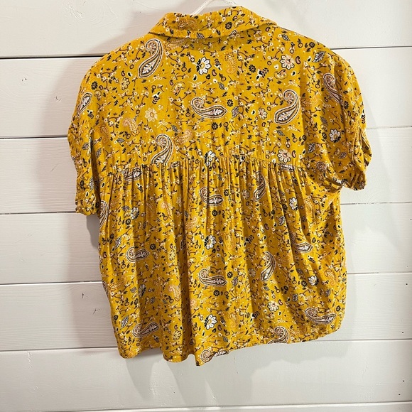 PIMKIE – Yellow paisley short-sleeve blouse – Size XS (EU 34 / FR 34) - Picture 7 of 11